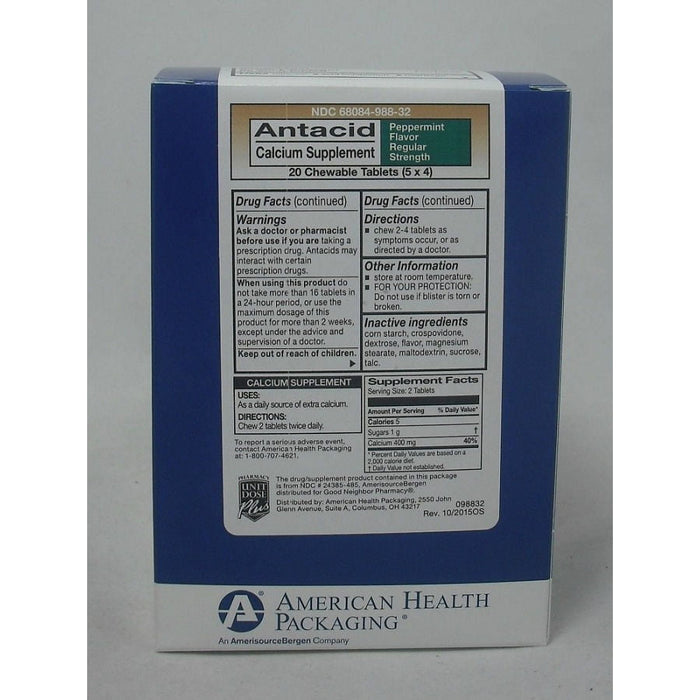 Ahpcoh Calcium Supplement Peppermint Flavor Antacid Chewable by Pasteur Pharmacy