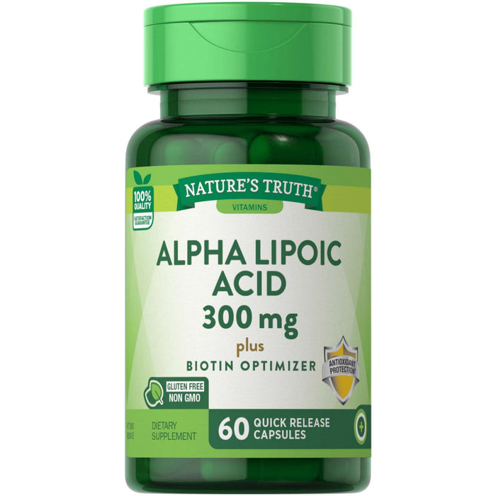 Nature's Truth Alpha Lipoic Acid, Plus Biotin Optimizer, 600 Mg, Quick Release Capsules by Pasteur Pharmacy