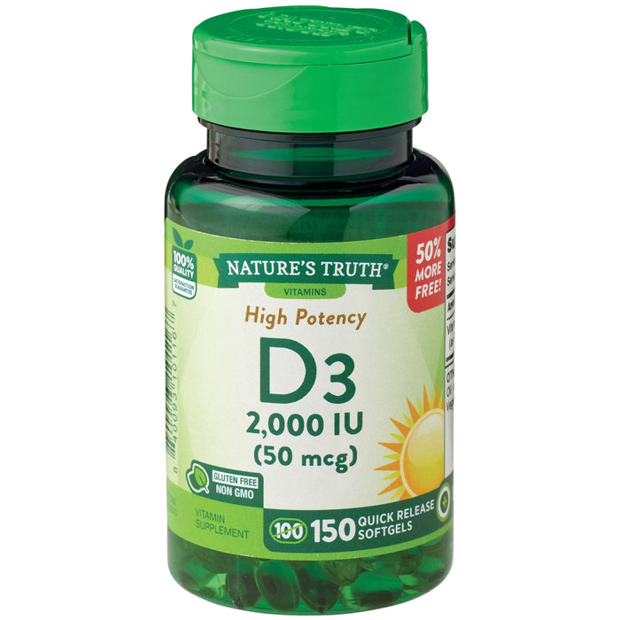 Nature's Truth Vitamin D3 High Potency (50 mcg / 2000 IU) by Pasteur Pharmacy