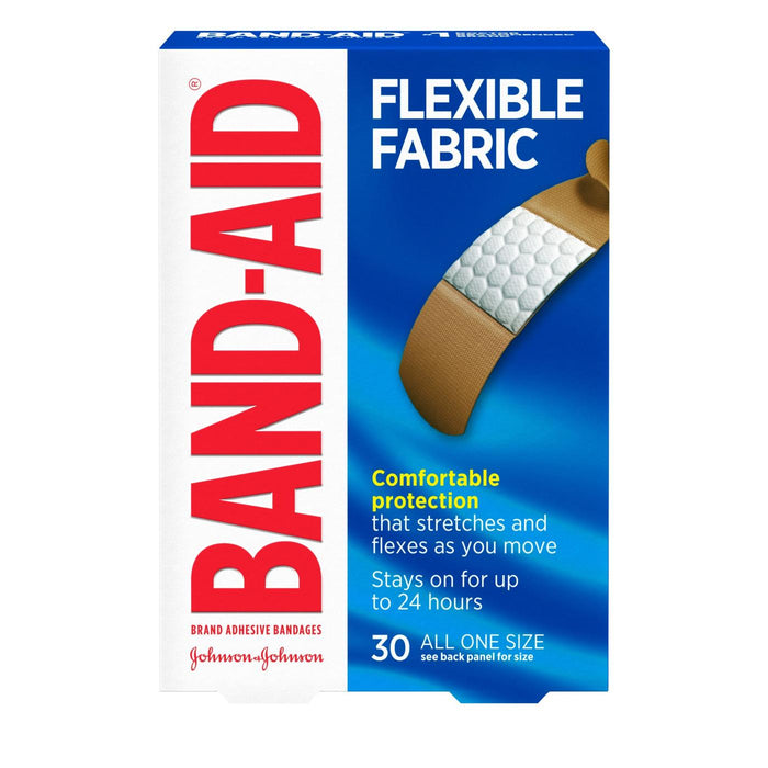Band Aid All One Size Flexible Fabric Adhesive Bandages 30Ea Box by Pasteur Pharmacy