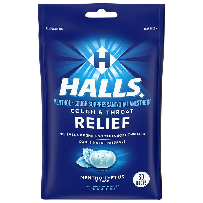 Halls Relief, Menthol, Cough Suppressant/Oral Anesthetic, Mentho-Lyptus Flavor, 30 Drops by Pasteur Pharmacy