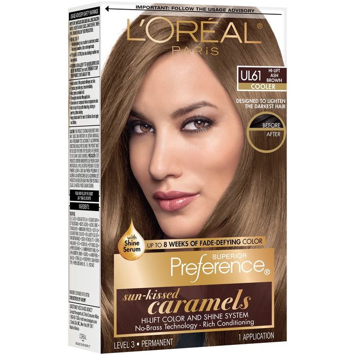 Superior Preference L'Oreal Paris Fade-Defying Shine Permanent Hair Color, UL61 Ultra Light Ash Brown, 1 Kit by Pasteur Pharmacy