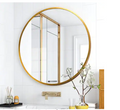 Neu-Type Medium Round Gold Shelves and Drawers Modern Mirror (24 In. H x 24 In. by Vanessa Jane
