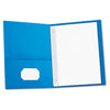 Universal Two-Pocket Portfolios with Tang Fasteners, 0.5" Capacity, 11 x 8.5, Light Blue, 25/Box