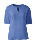 Lands End Womens Cotton Polyester Modern Half Sleeve Splitneck, Medium by Vanessa Jane