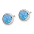 Round Lab Created Opal Stud Earrings by Fine Color Jewels