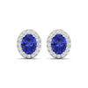 Genuine Tanzanite and Diamond Studs Earrings