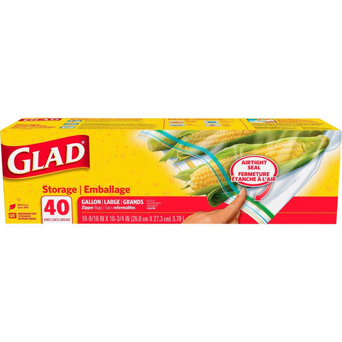 Glad Zipper Food Storage Plastic Bags, Gallon Size by Pasteur Pharmacy