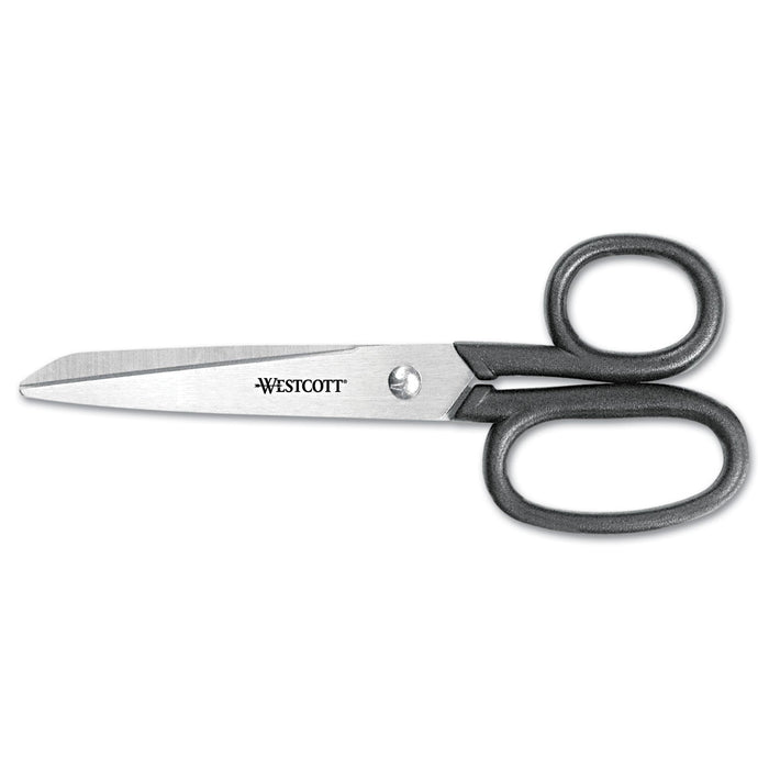Westcott Kleencut Stainless Steel Shears, 6" Long, 2.75" Cut Length, Black Straight Handle