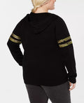 LOVE TRIBE Plus Size Camo-Stripe Zip-Up Jacket, Size 1X by Vanessa Jane