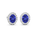 Genuine Tanzanite and Diamond Studs Earrings by Fine Color Jewels