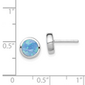 Round Lab Created Opal Stud Earrings by Fine Color Jewels