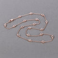 Round Peach Morganite 18K Rose Gold Plated Silver By The Yard Necklace by Fine Color Jewels