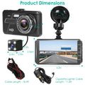1080P 4-Inch Touch Screen Dual Dash Cam by DailySale