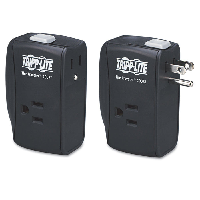 Tripp Lite Protect It! Portable Surge Protector, 2 AC Outlets, 1,050 J, Black