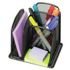Safco Onyx Mesh Mini Organizer, 3 Compartments, Steel, 6 x 5.25 x 5.25, Black