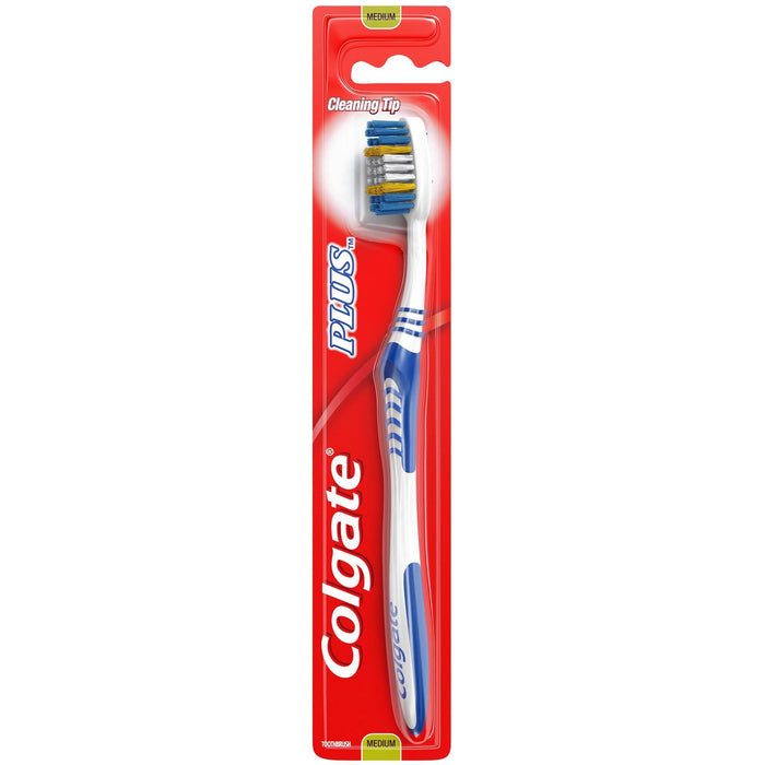 Colgate Plus Adult Manual Toothbrush, Medium Bristles, Deep Clean Design, 1 Count by Pasteur Pharmacy
