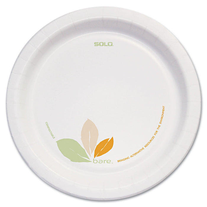 Dart Bare Paper Eco-Forward Dinnerware, Plate, 8.5" dia, Green/Tan, 125/Pack, 2 Packs/Carton