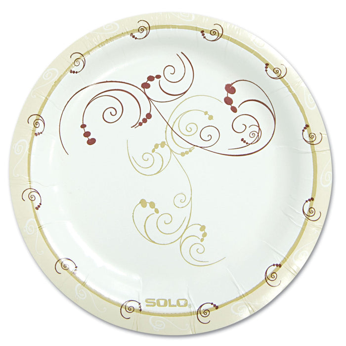 Dart Symphony Paper Dinnerware, Mediumweight Plate, 6" dia, Tan, 125/Pack