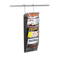 Safco Onyx Mesh Literature Rack, Five Compartments, 10.25w x 3.5d x 28.33h, Black