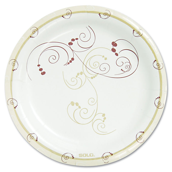 Dart Symphony Paper Dinnerware, Mediumweight Plate, 8.5" dia, Tan, 125/Pack, 4 Packs/Carton