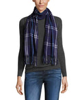 Cejon Grid Pattern Plaid Woven Scarf by Vanessa Jane