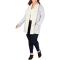 Style & Co Womens Fleece-Collar Open Cardigan by Vanessa Jane