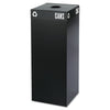 Safco Public Square Can-Recycling Container, Square, Steel, 37 gal, Black