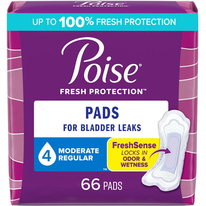 Poise Incontinence Moderate Absorbency Pads, Regular Length by Pasteur Pharmacy
