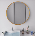 Neu-Type Medium Round Gold Shelves and Drawers Modern Mirror (24 In. H x 24 In. by Vanessa Jane