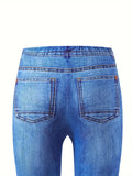 Girls All-Season Skinny Leggings - Chic Denim-Imitation Heart Pattern by Vanessa Jane