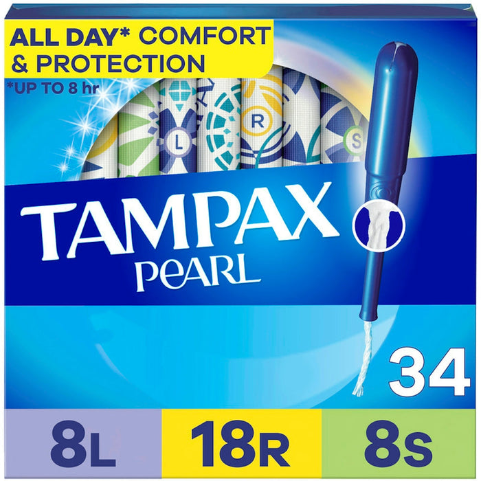 Tampax Pearl Tampons, Light/Regular/Super Absorbency With LeakGuard Braid, Triple Pack, Unscented by Pasteur Pharmacy
