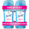 Secret Invisible Solid Antiperspirant And Deodorant, Powder Fresh, Twin Pack, 2.6 Oz. Each