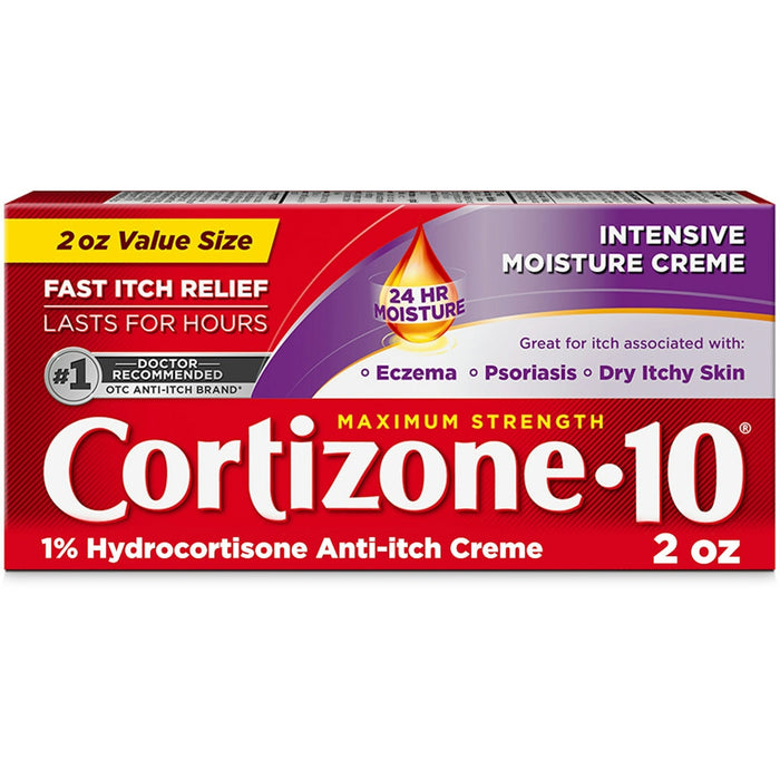 Cortizone-10 Intensive Moisture Anti-Itch Creme, Maximum Strength, 2 oz by Pasteur Pharmacy