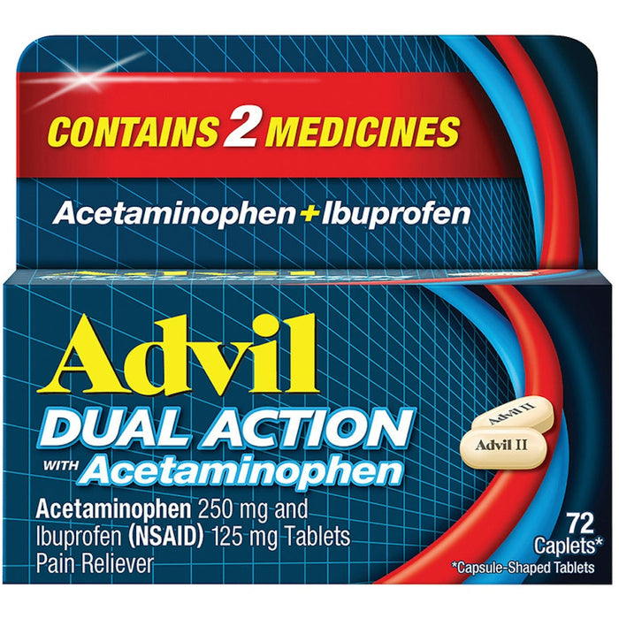 Advil Dual Action Ibuprofen And Acetaminophen Pain Relief Coated Caplets by Pasteur Pharmacy