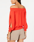 Thalia Sodi Smocked Split-Sleeve Top by Vanessa Jane