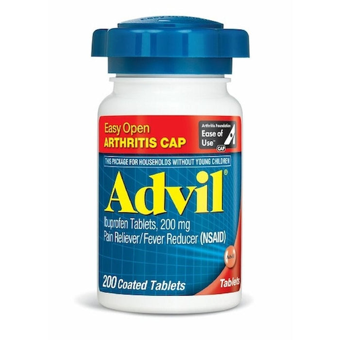 Advil Pain Reliever/Fever Reducer 200 Mg Tablets 200Ct Easy Open Cap by Pasteur Pharmacy
