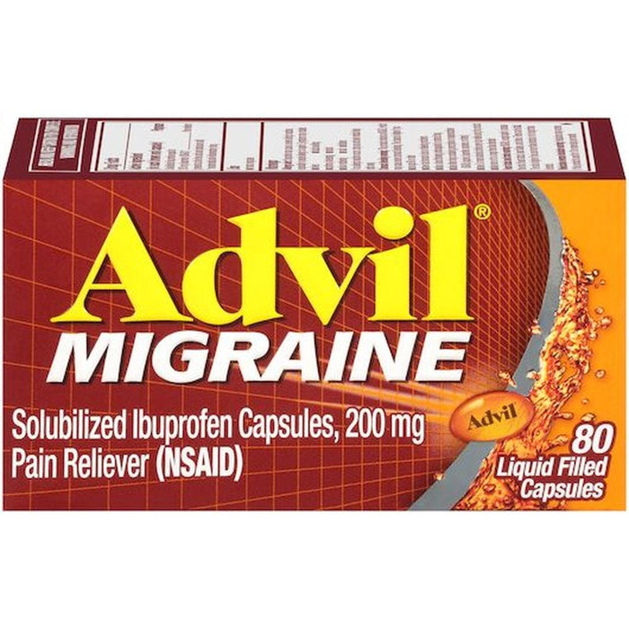 Advil Migraine Pain Reliever 200 Mg Liquid- Filled Capsules 80 Ct by Pasteur Pharmacy