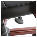 Alera Madaris Series High-Back Knee Tilt Bonded Leather Chair,Wood Trim, Supports Up to 275 lb, Black Seat/Back,Mahogany Base