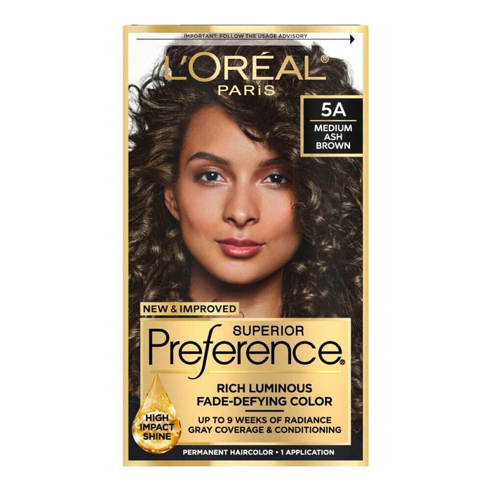 Superior Preference L'Oreal Paris Fade-Defying Shine Permanent Hair Color, 5A Medium Ash Brown, 1 Kit by Pasteur Pharmacy
