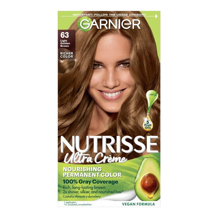 Garnier Nutrisse Nourishing Permanent Hair Color 63 Light Golden Brown by Pasteur Pharmacy
