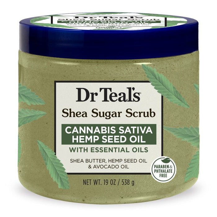 Dr Teal's Cannabis Sativa Hemp Seed Oil Shea Sugar Scrub 19 Oz by Pasteur Pharmacy