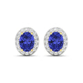 Genuine Tanzanite and Diamond Studs Earrings by Fine Color Jewels