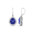 Genuine Tanzanite and Diamond Dangle Earrings by Fine Color Jewels