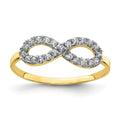 CZ 10k Yellow Gold Infinity Pave Ring by Fine Color Jewels