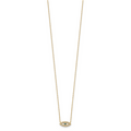10K Gold CZ Evil Eye Necklace by Fine Color Jewels