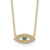10K Gold CZ Evil Eye Necklace