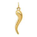 10k Gold Italian Horn Charm Pendant by Fine Color Jewels