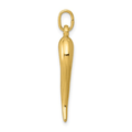 10k Gold Italian Horn Charm Pendant by Fine Color Jewels