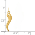 10k Gold Italian Horn Charm Pendant by Fine Color Jewels